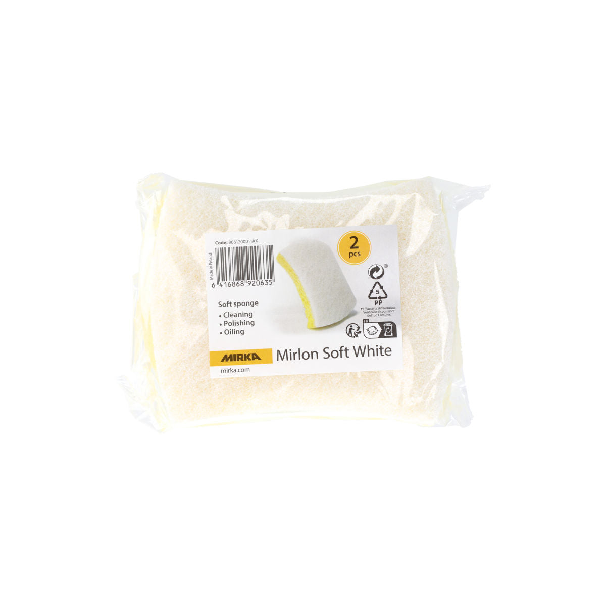 Mirlon Soft White 126 x 88 x 23 mm - Grit Detail | UnitedFinish.com