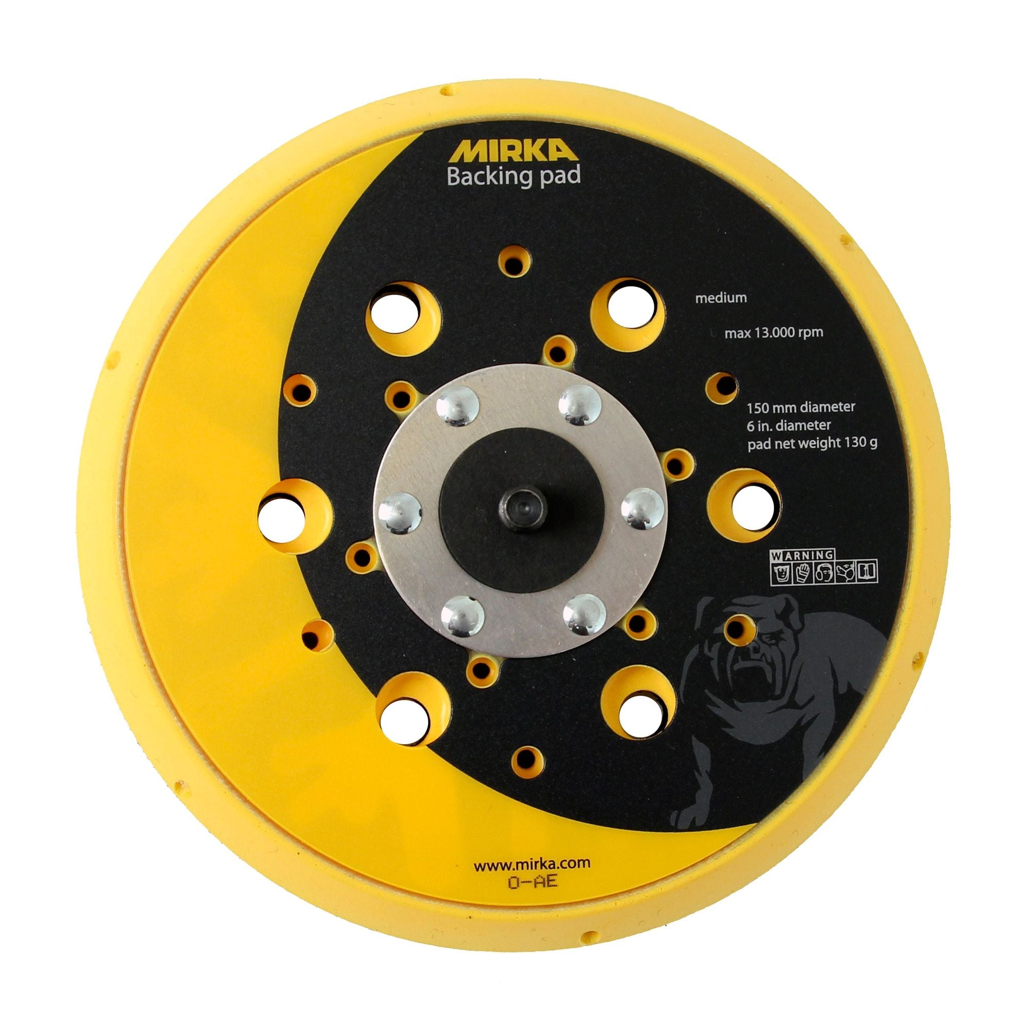 Backing pad for 6" electric orbital sanders