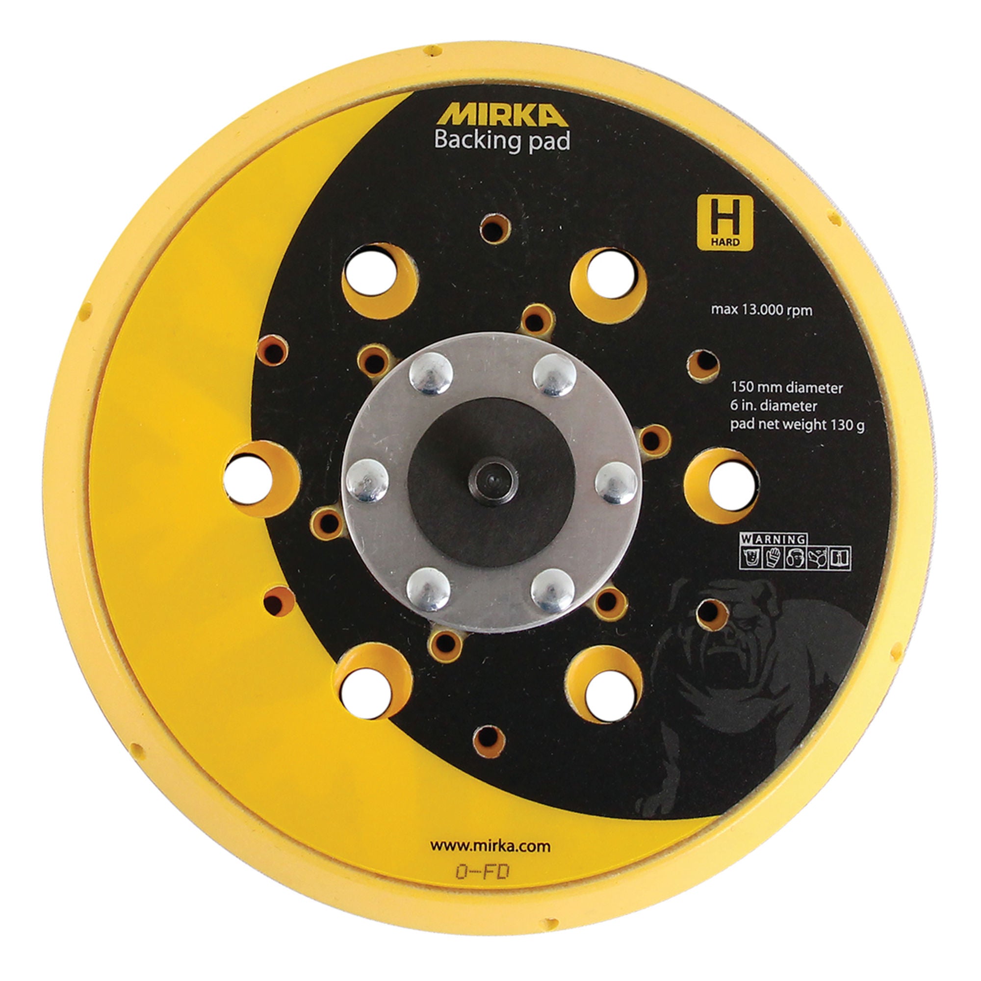 Backing pad for 6" electric orbital sanders