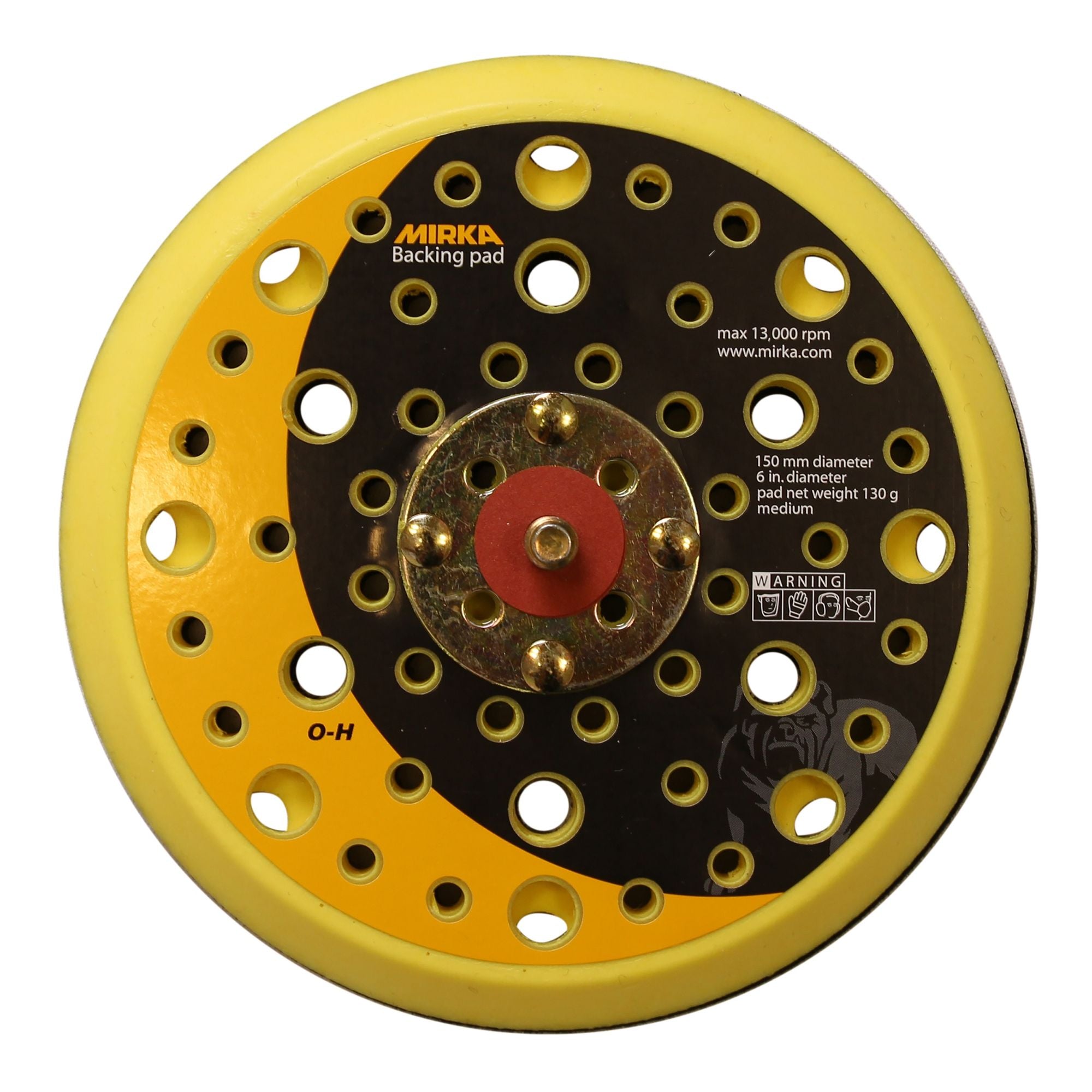 Backing pad for 6" electric orbital sanders