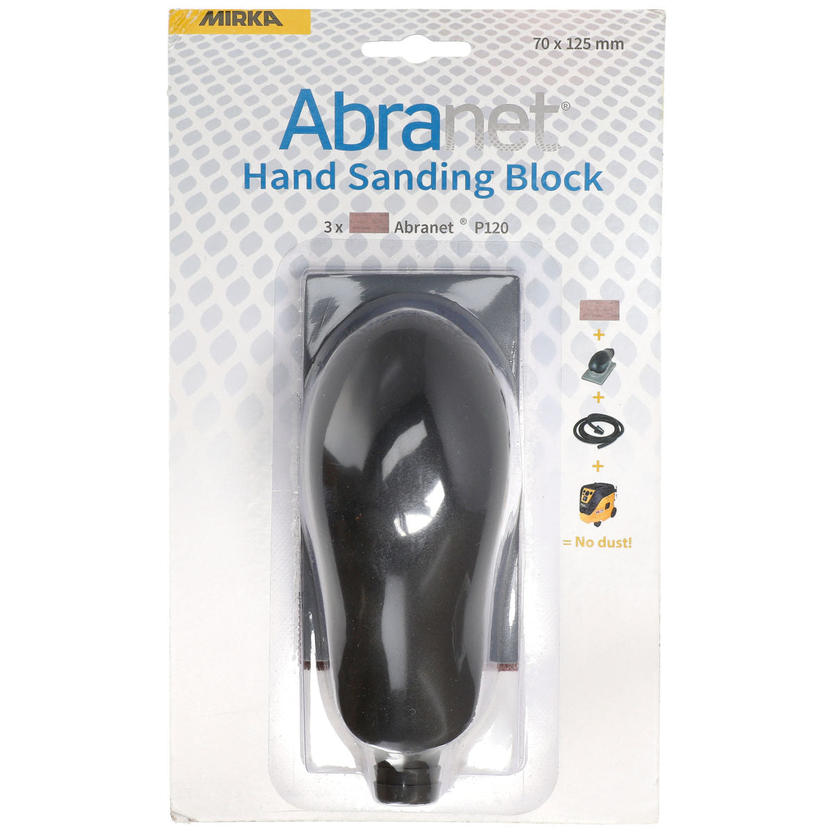 Mirka Vacuum Sanding Block 2.75x5 Inch Grip Grey 91402 - Close Up | UnitedFinish.com