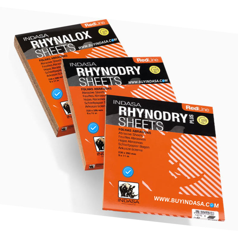 Indasa Red Line Rhynodry Heavy Duty Sanding Sheets, 5 Series
