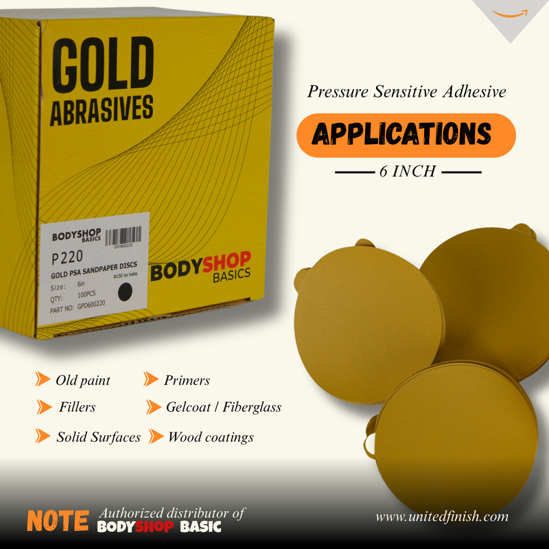 6" PSA Solid Sanding Discs High-Performance Self-Adhesive Sandpaper for Automotive, Wood & Drywall | Grit Range: 40 to 400