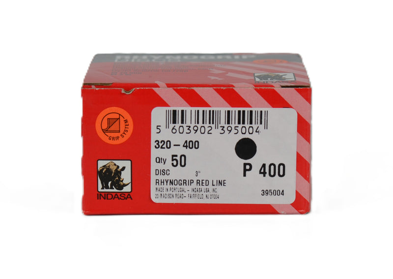 Indasa 3" Rhynogrip Redline Solid Sanding Discs, 320 Series