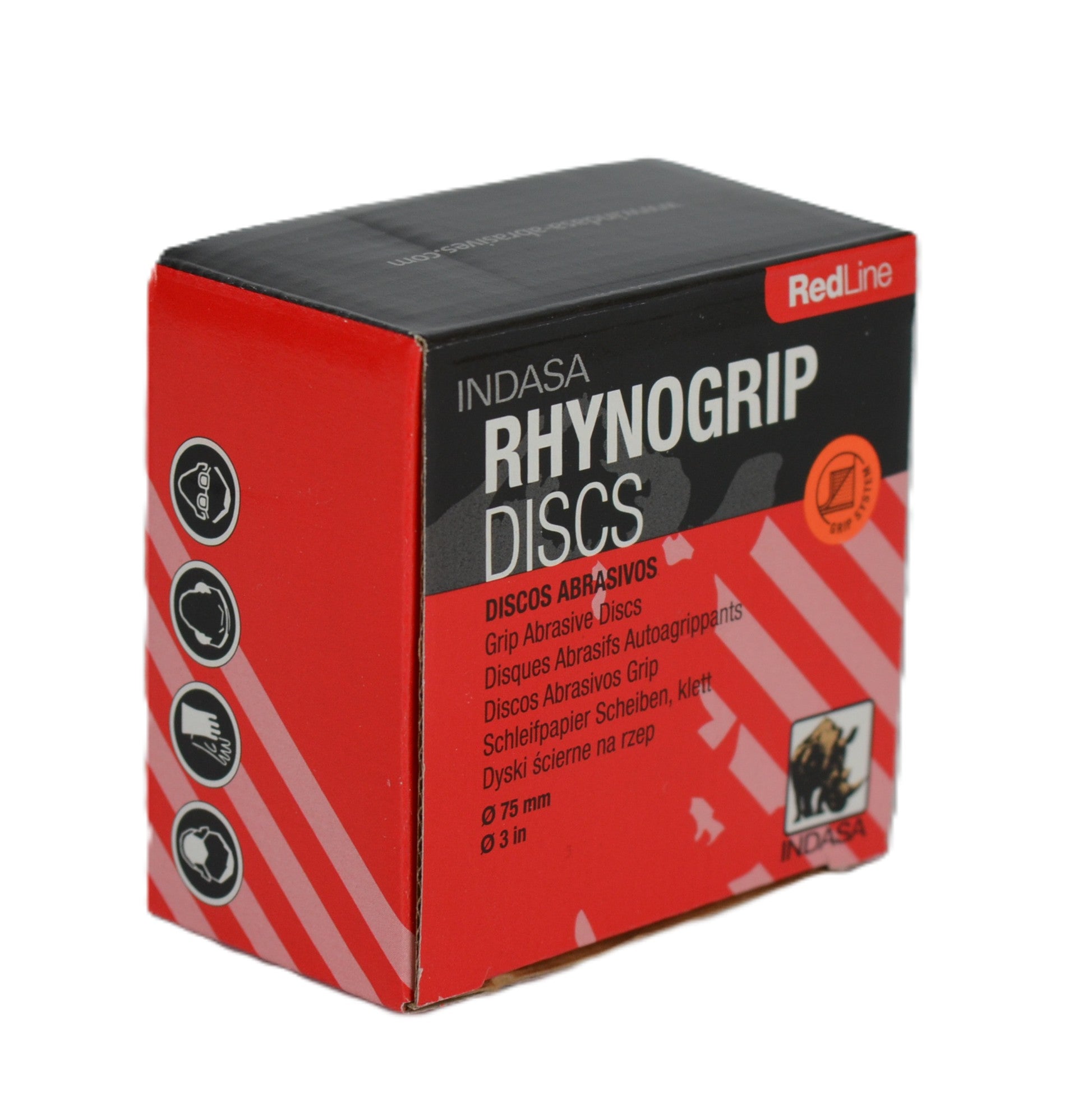 Indasa 3in Rhynogrip Redline Solid Discs 320 Series - Feature View | UnitedFinish.com