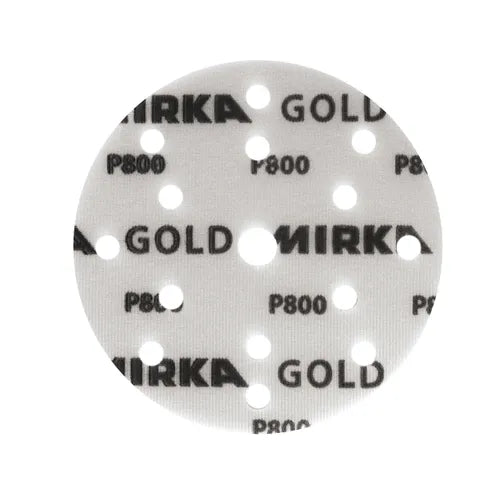 Mirka Gold Soft 6 Inch Grip 15 Holes Sanding Discs - Side View | UnitedFinish.com