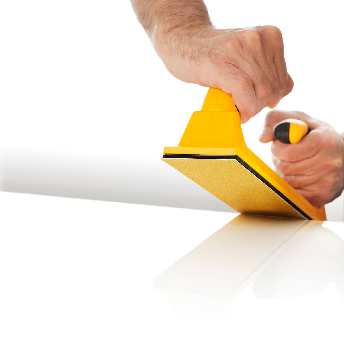 Mirka Vacuum Sanding Block 2.75x16.5 Inch Grip Yellow - Detail View | UnitedFinish.com