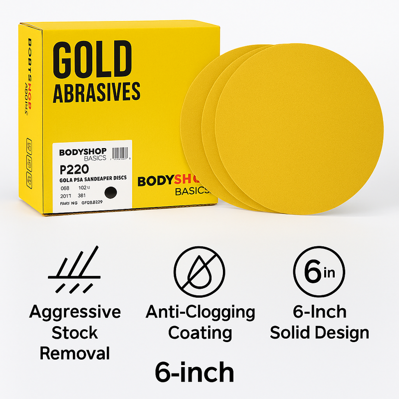 6" PSA Solid Sanding Discs High-Performance Self-Adhesive Sandpaper for Automotive, Wood & Drywall | Grit Range: 40 to 400