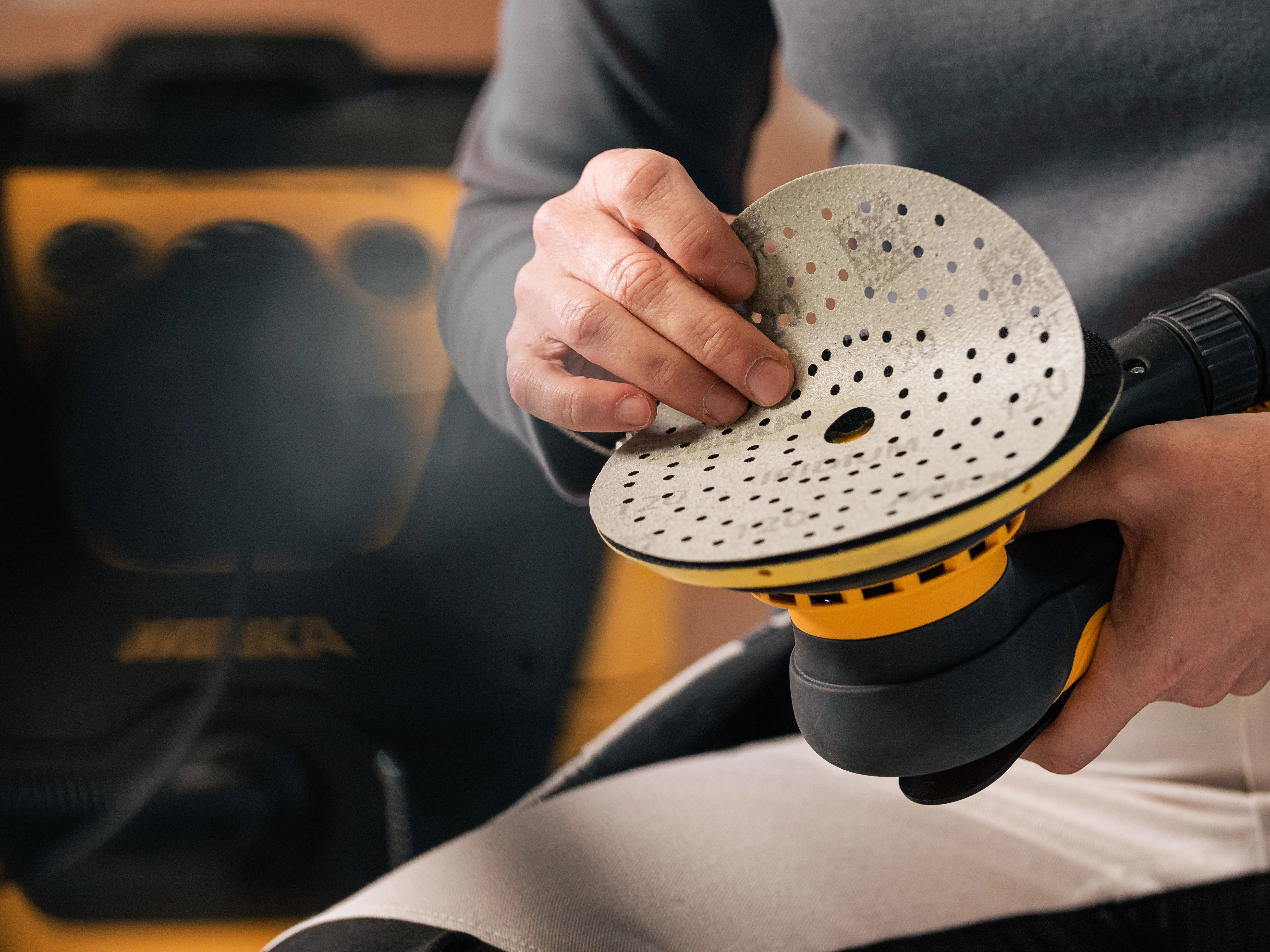 Mirka Iridium 8" 133 Holes Grip Sanding Discs - Application | UnitedFinish.com