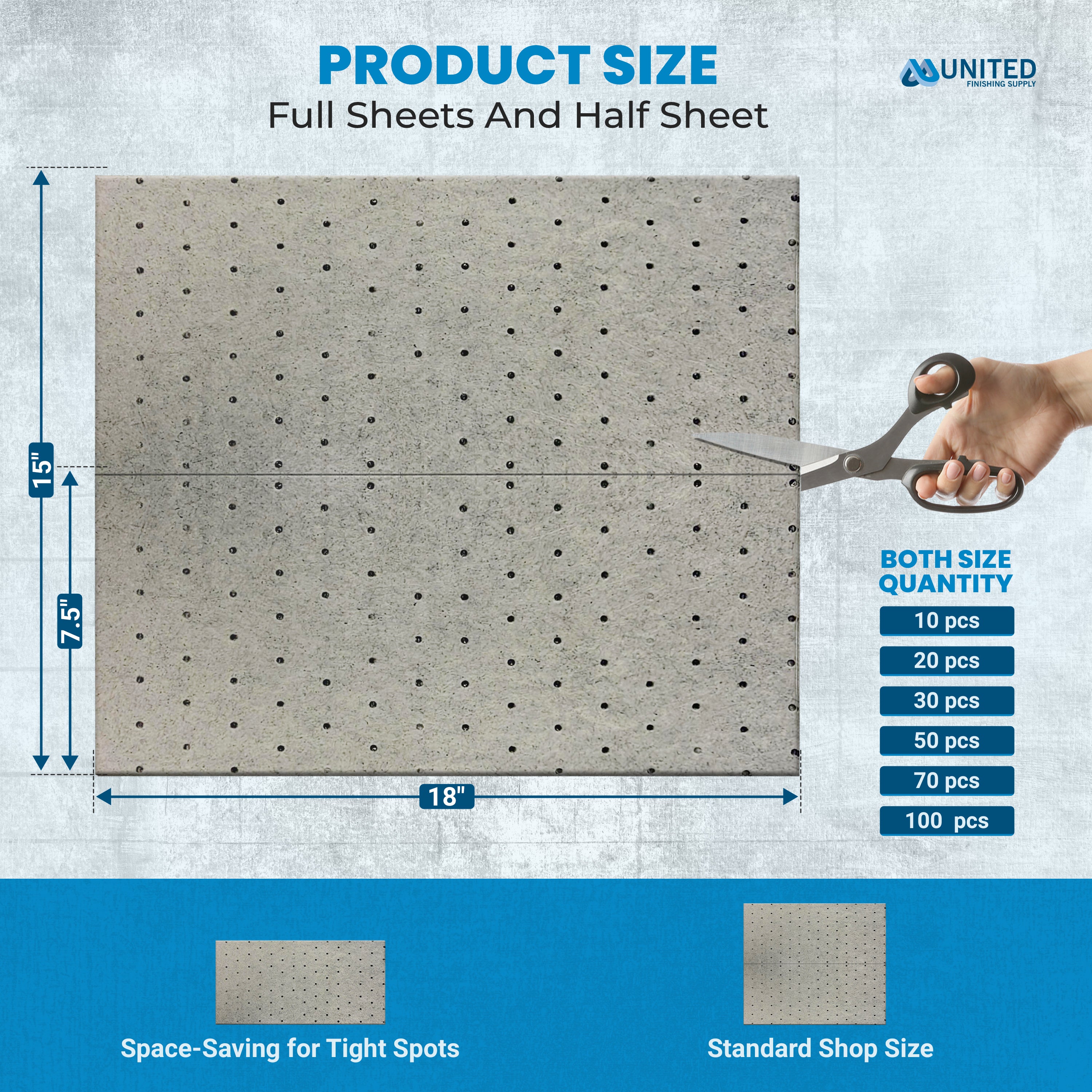 Oil Absorbent Pads – Heavy-Duty 15"x18", Meltblown Polypropylene Mats | Tear-Resistant, Hydrophobic, Reusable, Fast Oil Cleanup for Automotive, Marine & Industrial Use (100, 15in x 18in)