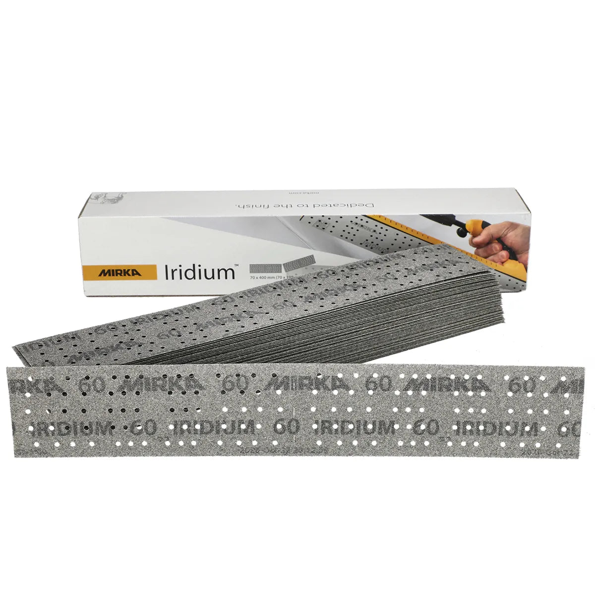 Mirka Iridium 2.75 x 15.75" Perforated Vacuum File Board - Grit Detail | UnitedFinish.com
