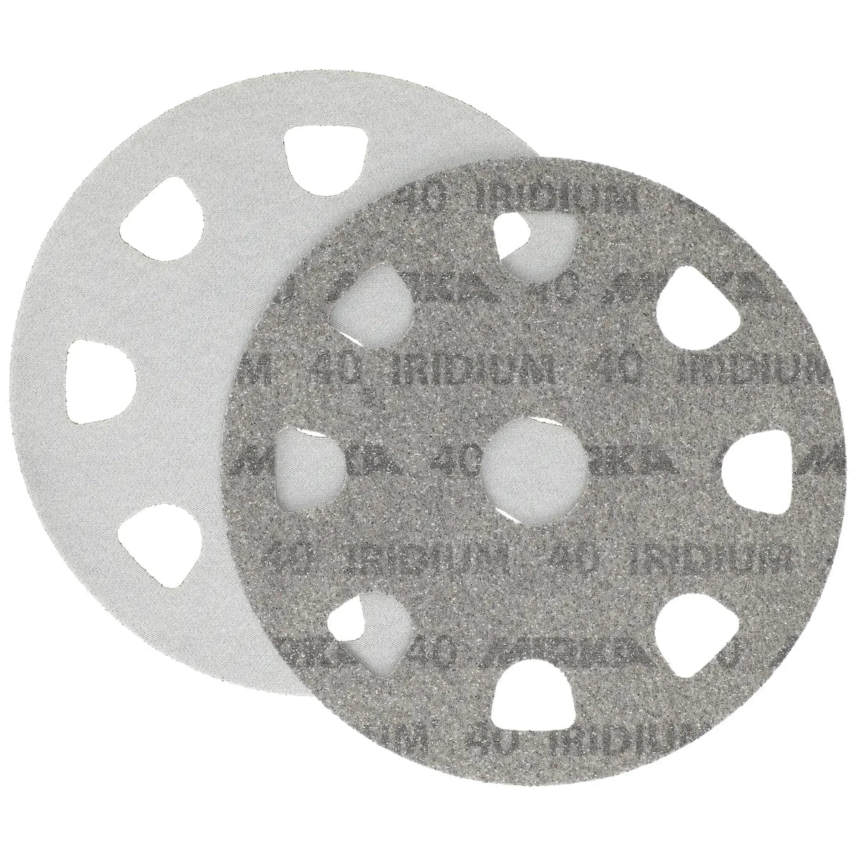 Mirka Iridium 9" Styro 8+1 Hole Grip Sanding Discs - Detail View | UnitedFinish.com