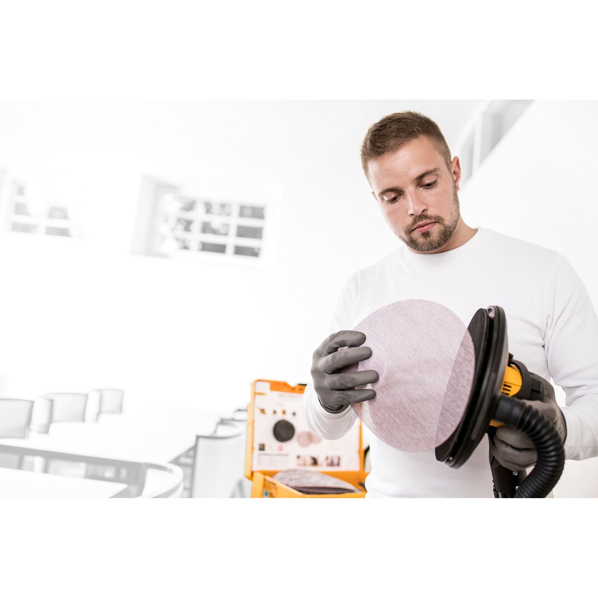 9" LEROS® 950XCV, 5mm orbit, vacuum-ready wall sander w/bag