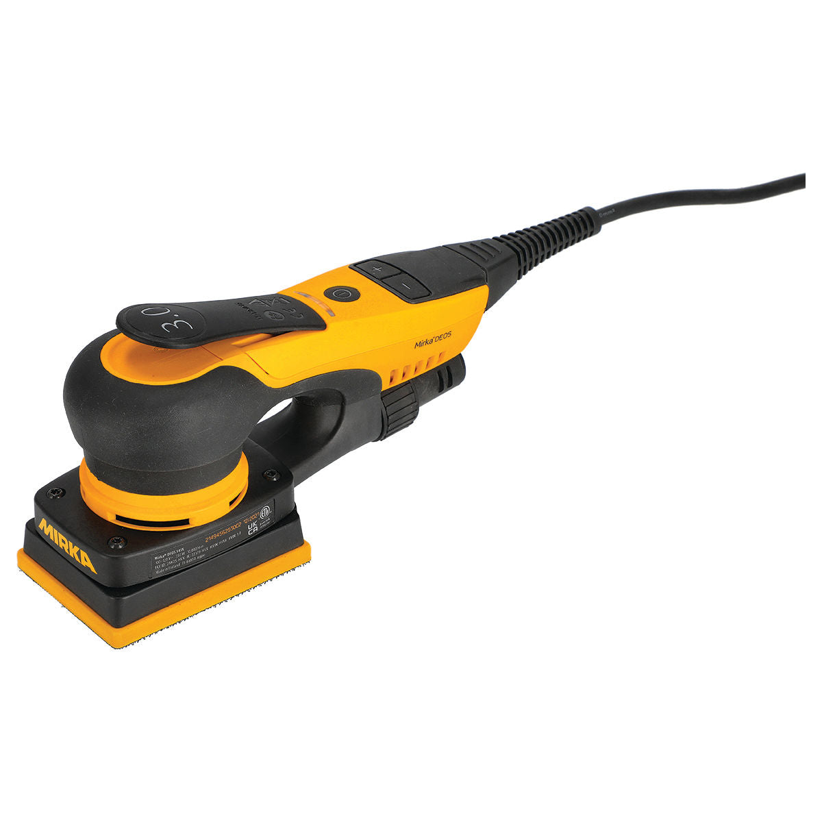 Mirka Deos 3" x 4" Electric Sander 343XCV - Side View | UnitedFinish.com