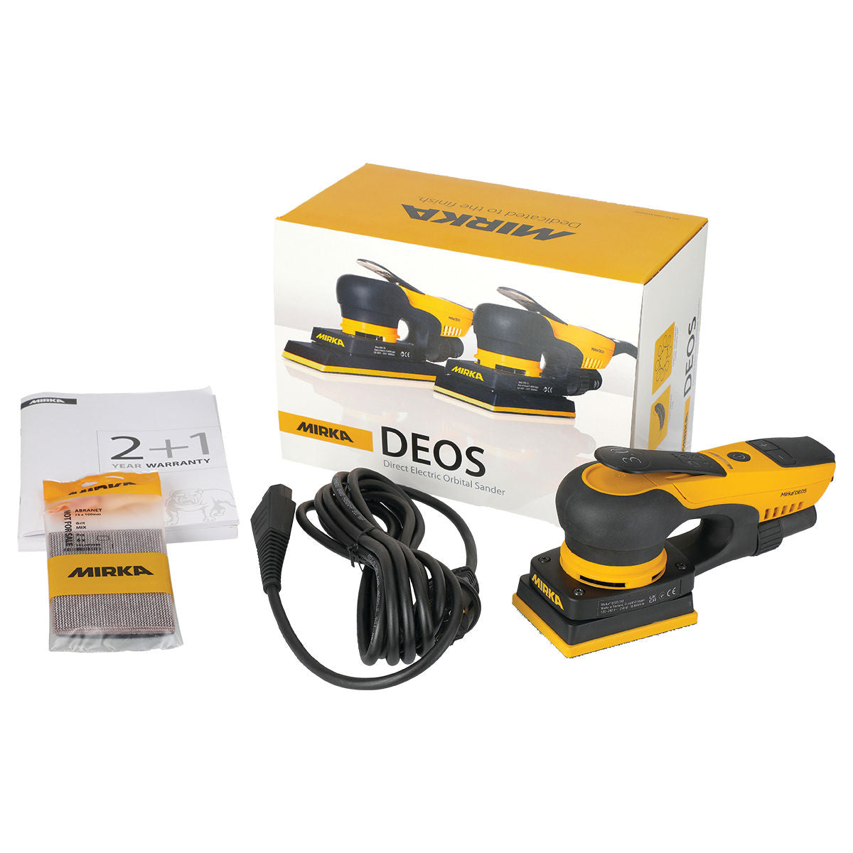 Mirka Deos 3" x 4" Electric Sander 343XCV - Spec Sheet | UnitedFinish.com