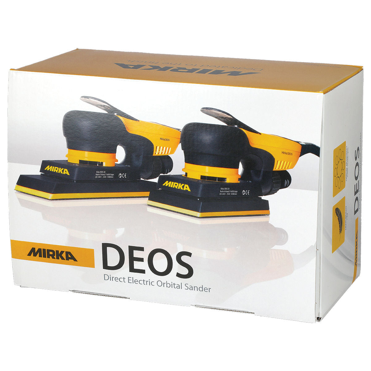Mirka Deos 2.75" x 8" Electric Sander 383X CV - Close Up | UnitedFinish.com