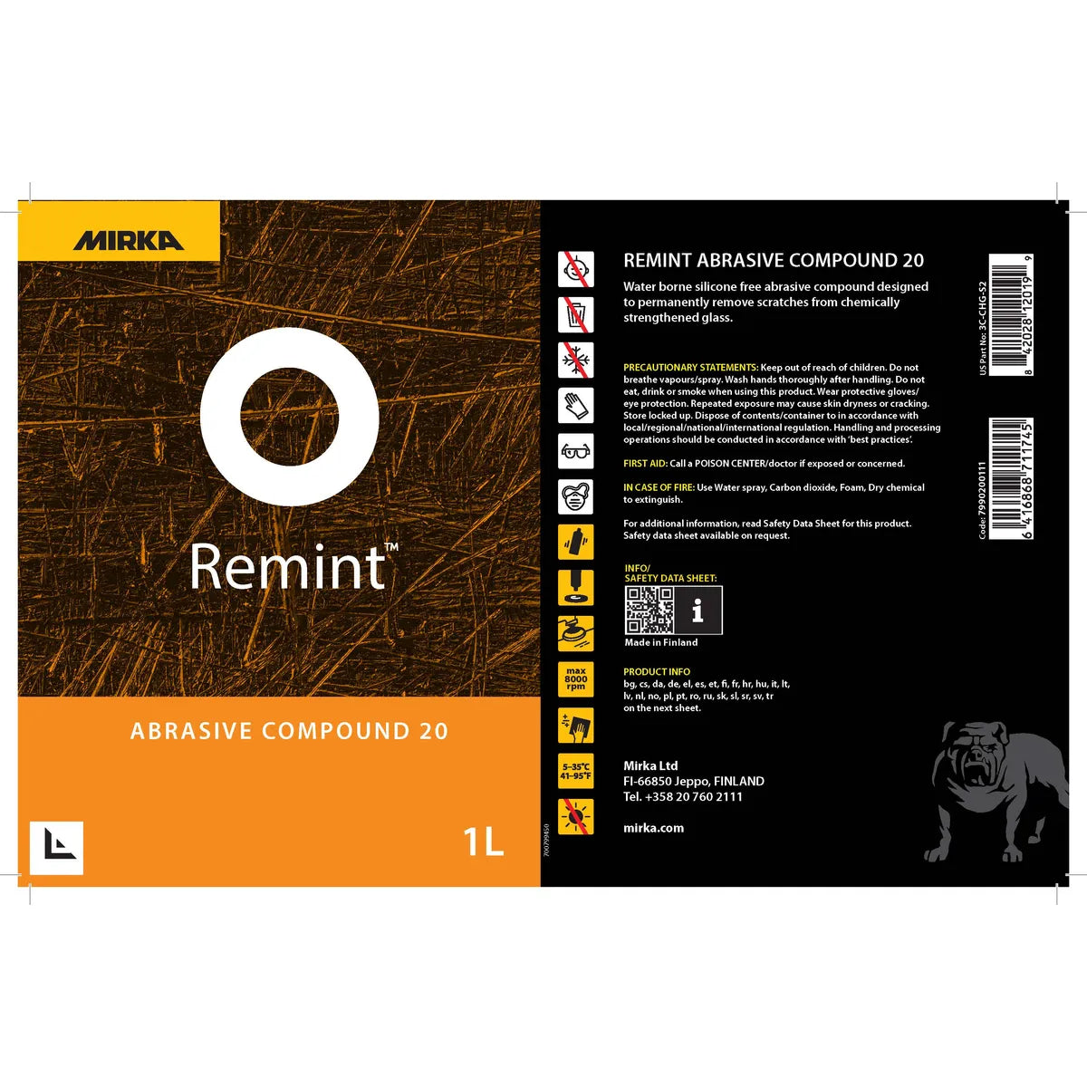 Remint Abrasive Compound 20 - Side View | UnitedFinish.com