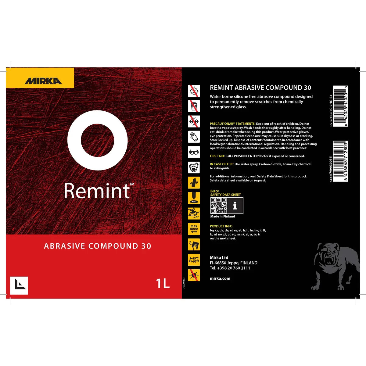 Remint Abrasive Compound 30 - Side View | UnitedFinish.com