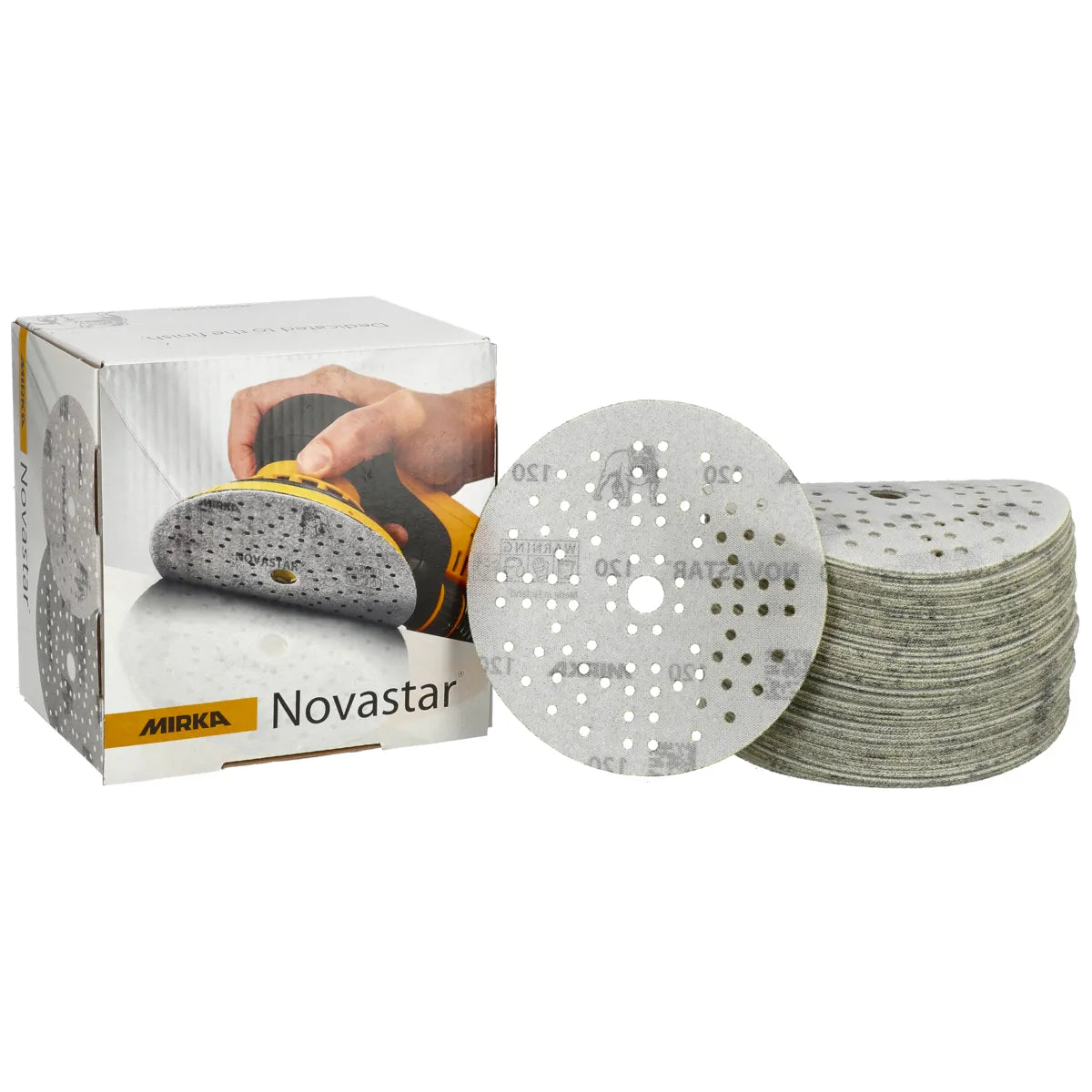 Mirka NOVASTAR 5 Inch Grip 89 Holes Sanding Discs - Detail View | UnitedFinish.com