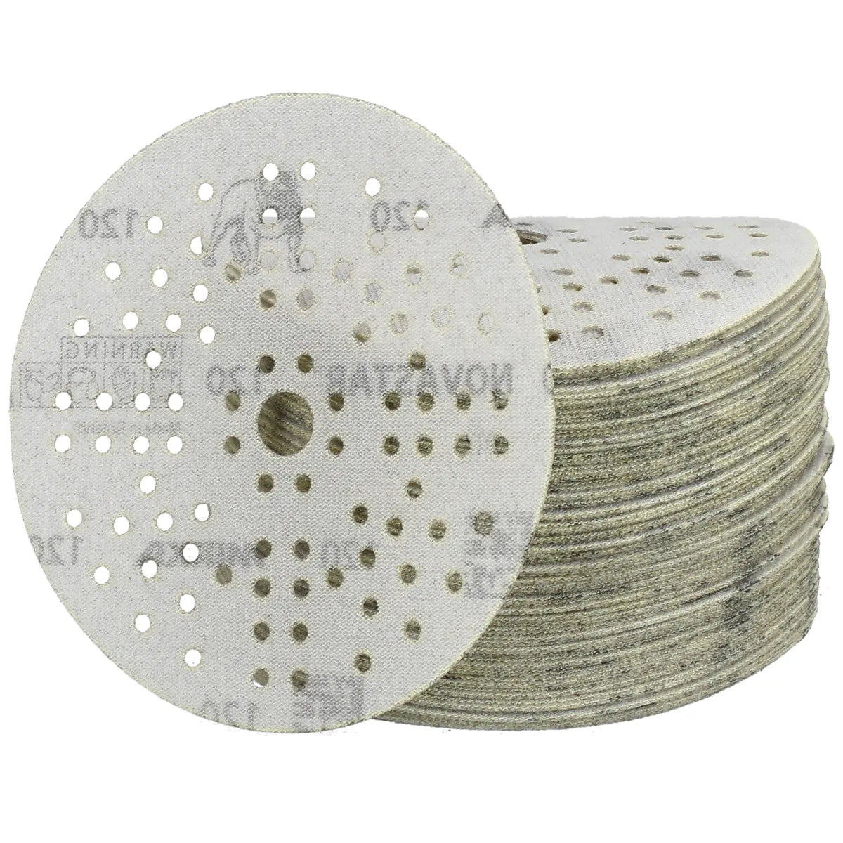 Mirka NOVASTAR 5 Inch Grip 89 Holes Sanding Discs - Side View | UnitedFinish.com