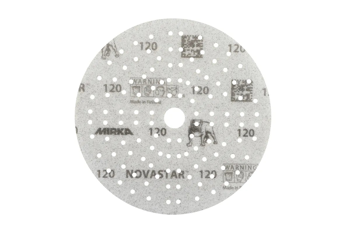 Mirka NOVASTAR 6 Inch Grip 121 Holes Sanding Discs - Feature View | UnitedFinish.com