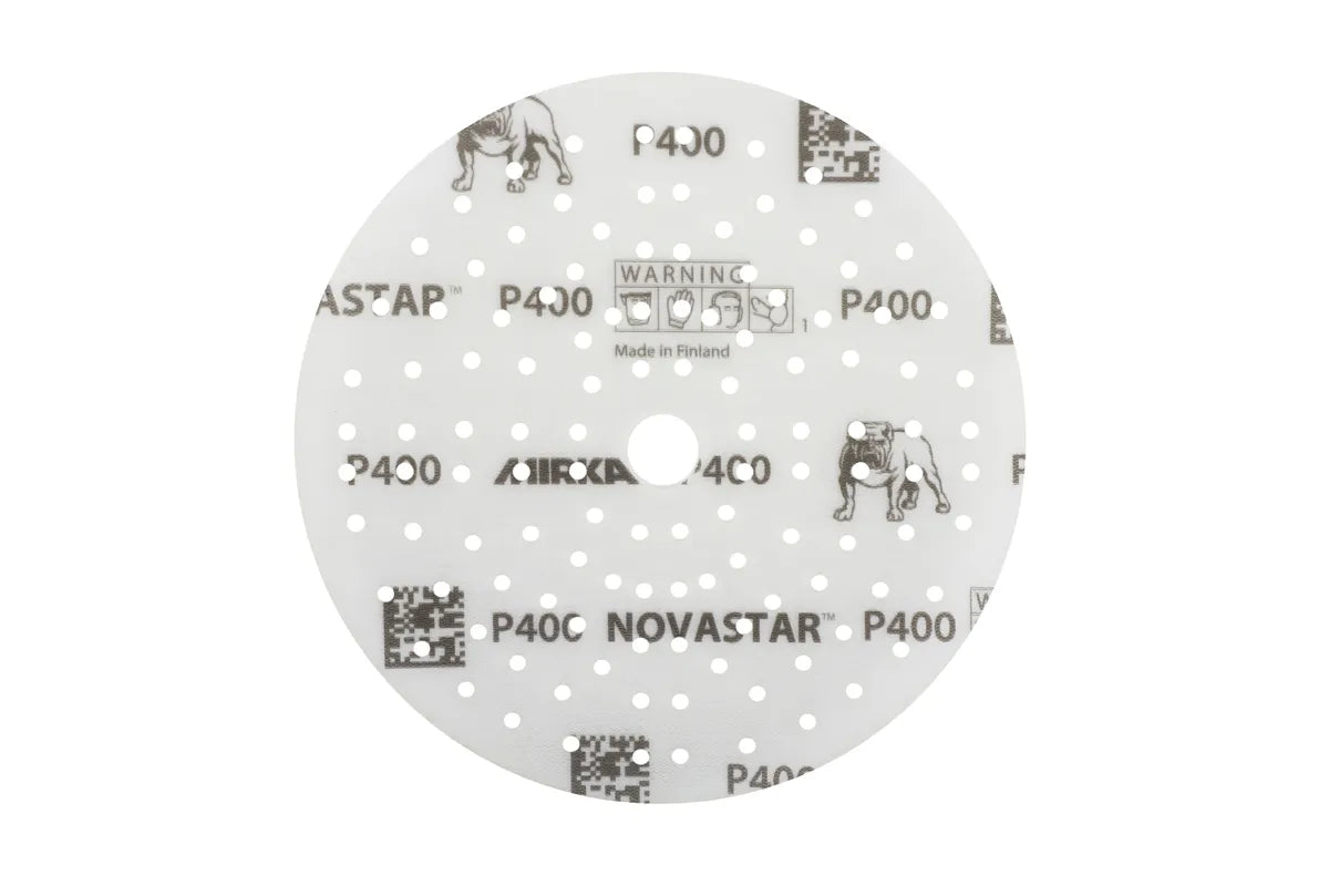 Mirka NOVASTAR 6 Inch Grip 121 Holes Sanding Discs - Detail View | UnitedFinish.com