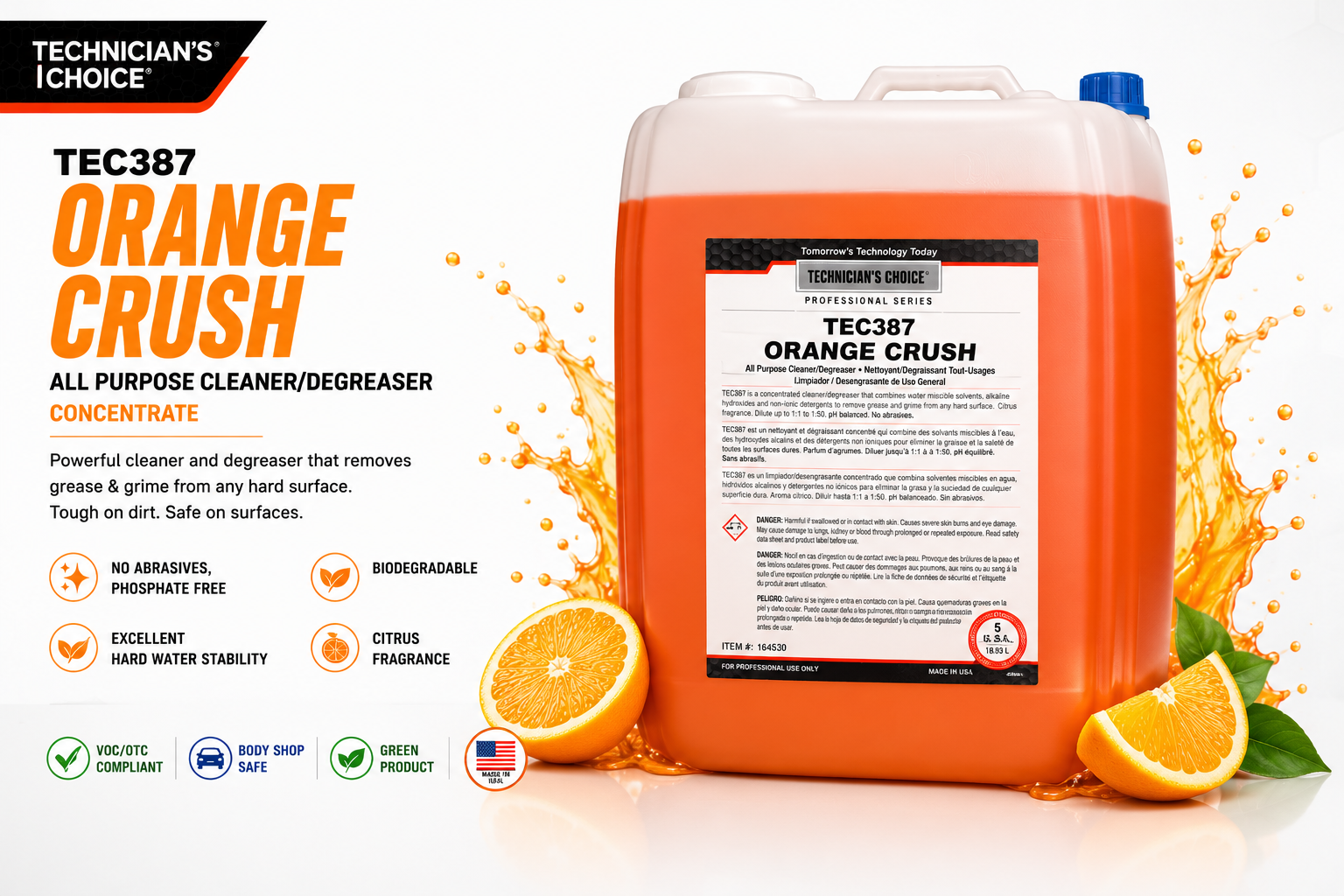 TEC387 ORANGE CRUSH ALL PURPOSE CLEANER 5GL