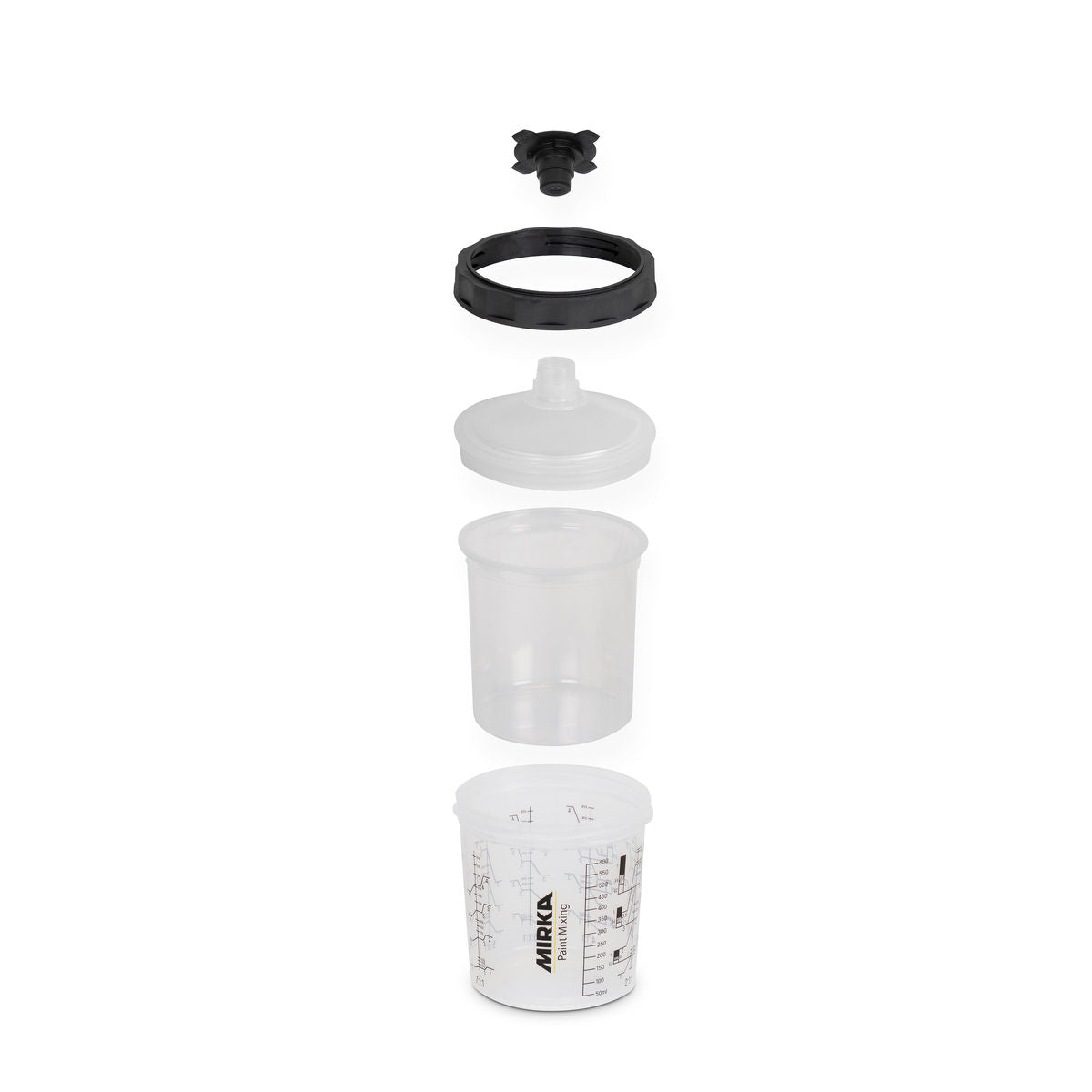 Mirka Paint Cup System with 125 Micron Filter Lid - Side View | UnitedFinish.com