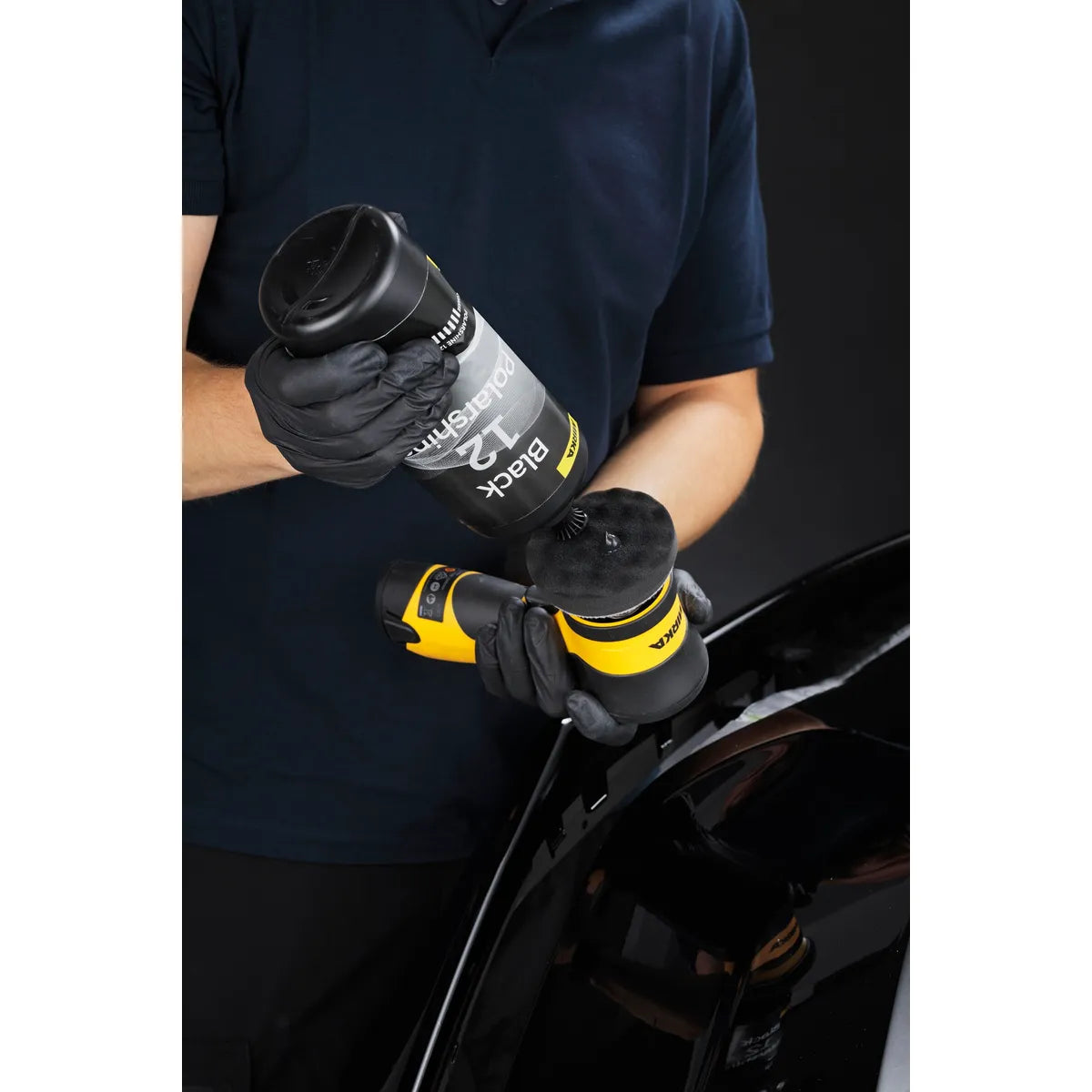 Polarshine 12 Black Polishing Compound - Side View | UnitedFinish.com