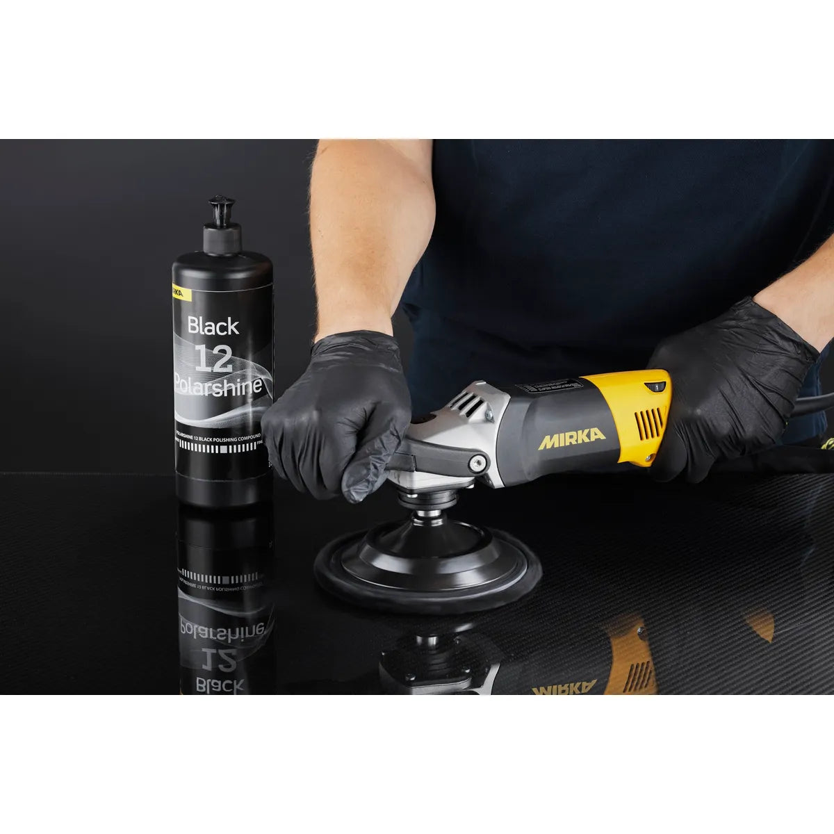 Polarshine 12 Black Polishing Compound - In Use | UnitedFinish.com