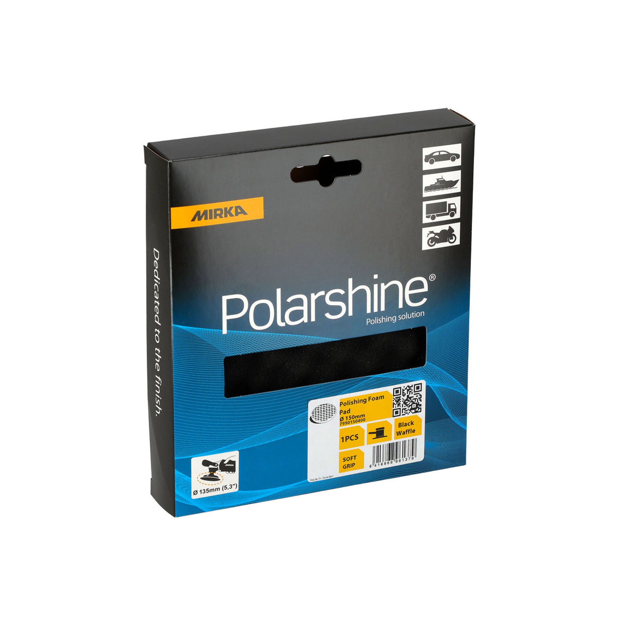 Polishing Foam Pad Black Waffle
