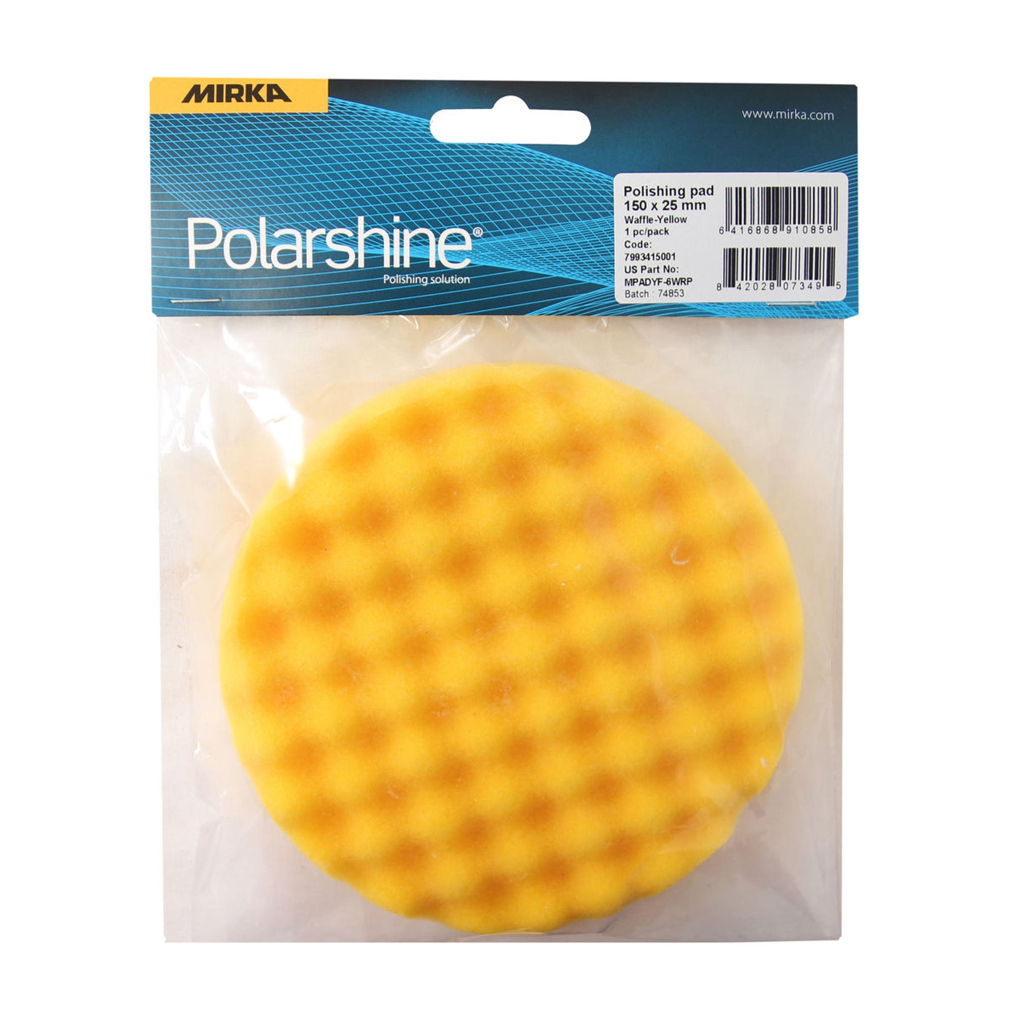 Polishing Foam Pad Yellow Waffle