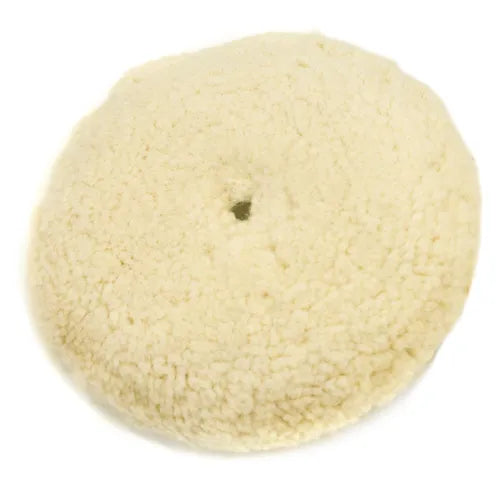 Mirka 7.5in White Twisted Wool Cutting Grip Pad - Side View | UnitedFinish.com