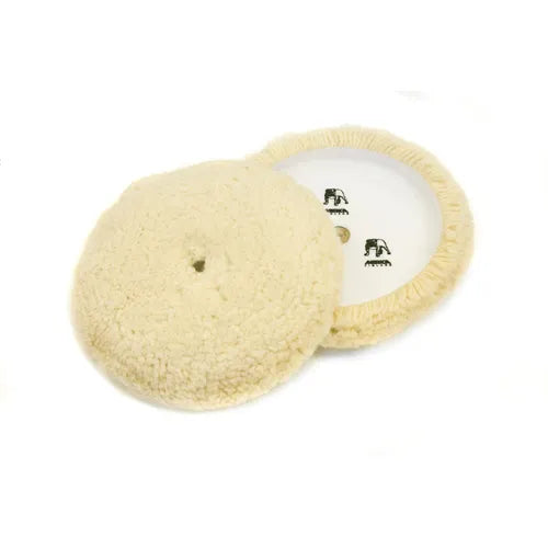 Mirka 7.5in White Twisted Wool Cutting Grip Pad - In Use | UnitedFinish.com