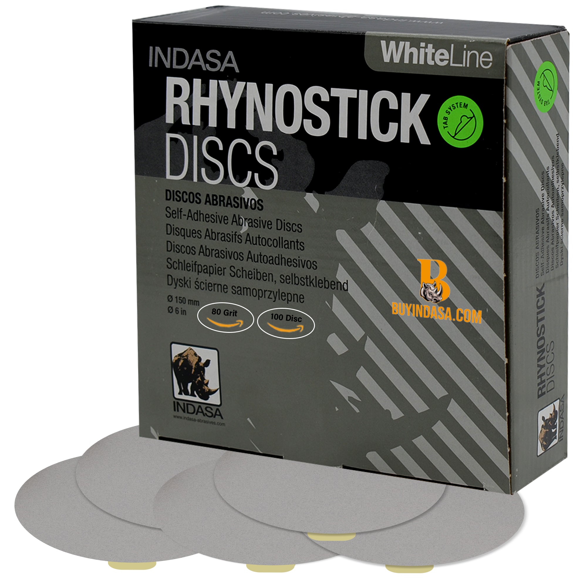 Indasa 6in Rhynostick PSA Discs 60 Series - Grit Detail | UnitedFinish.com