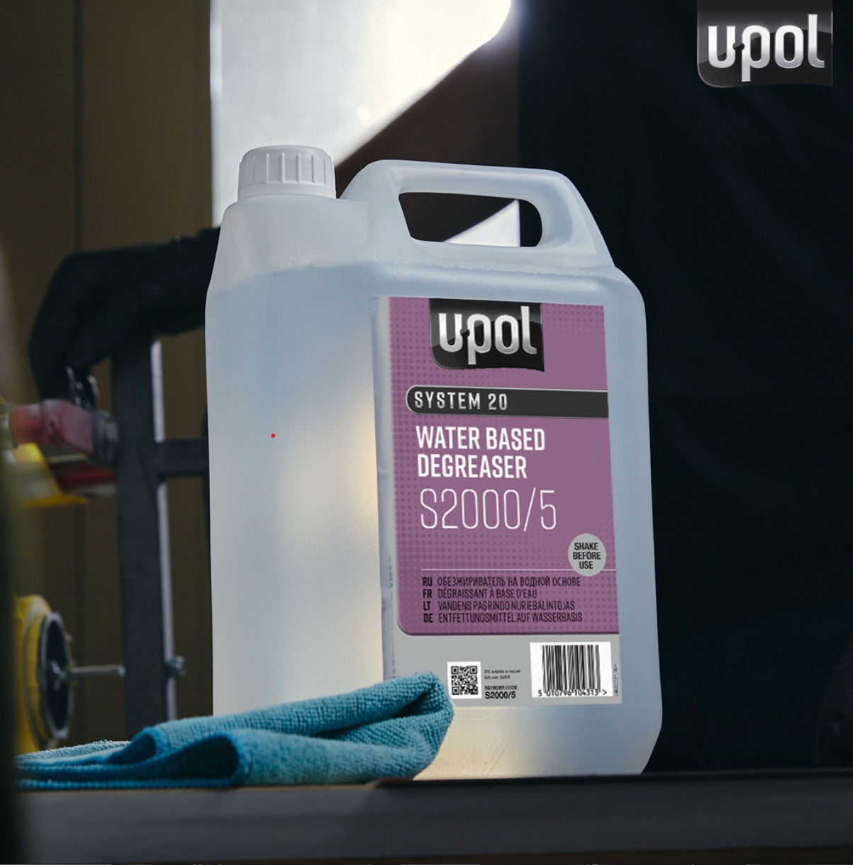 U-POL SYSTEM 20 S2000 Water-Based Degreaser & Anti-Silicone Panel Wipe,S2000/5