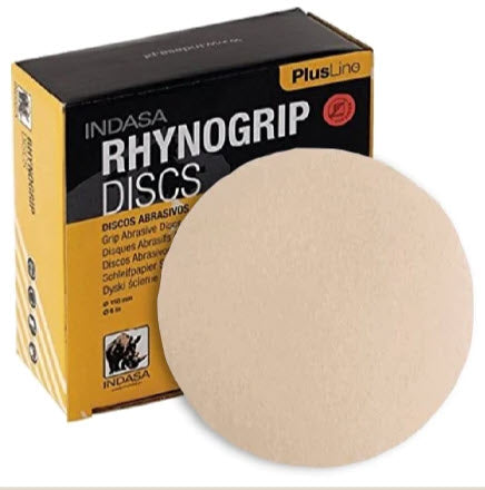 Indasa 6" Rhynogrip Plusline Solid Sanding Discs, 1061 Series