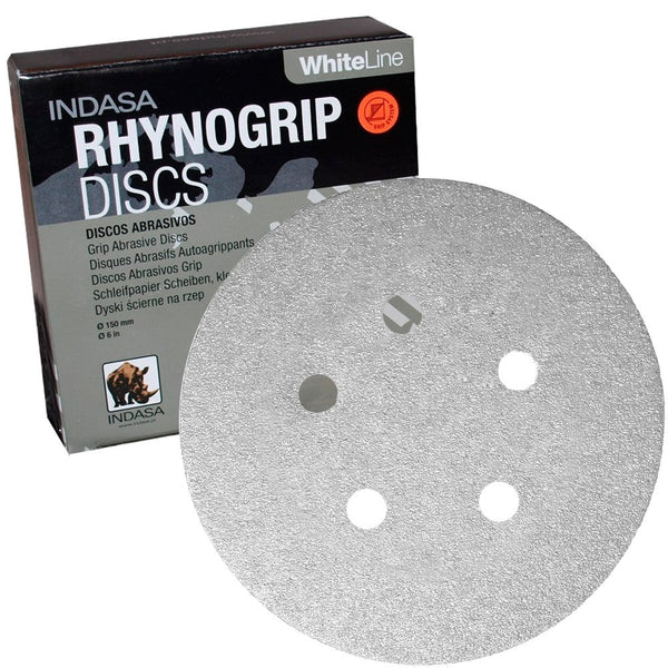 Indasa Whiteline Rhynogrip 5" 5-Hole Vacuum Sanding Discs, 54 Series