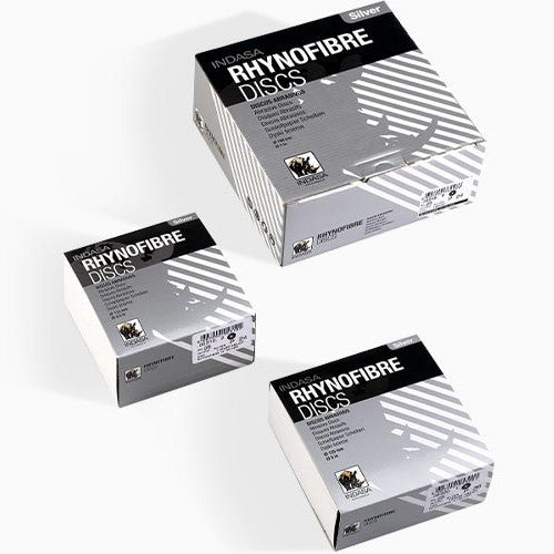 Indasa 4.5" Rhynofibre "A" Silver Resin Fiber Grinding Discs, 4500 Series