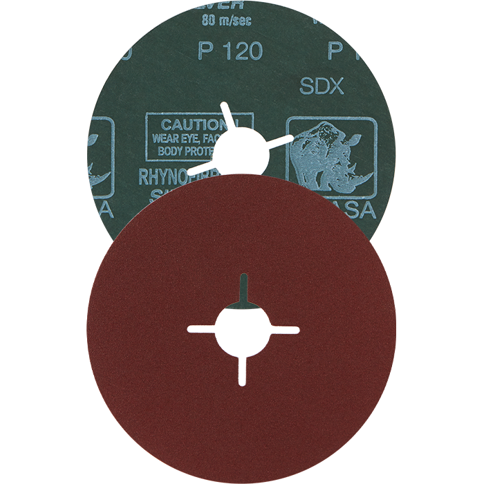 Indasa 4.5" Rhynofibre "A" Silver Resin Fiber Grinding Discs, 4500 Series