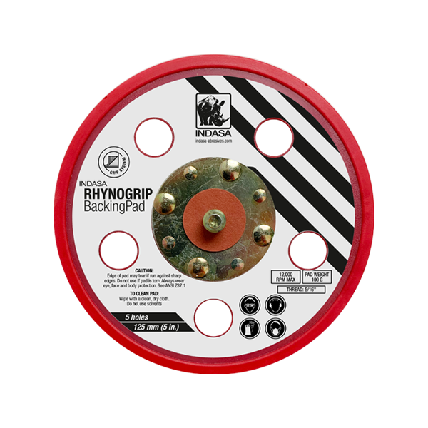 Indasa 5in 5-Hole Grip Backup Pad 6002-5H by INDASA | UnitedFinish.com