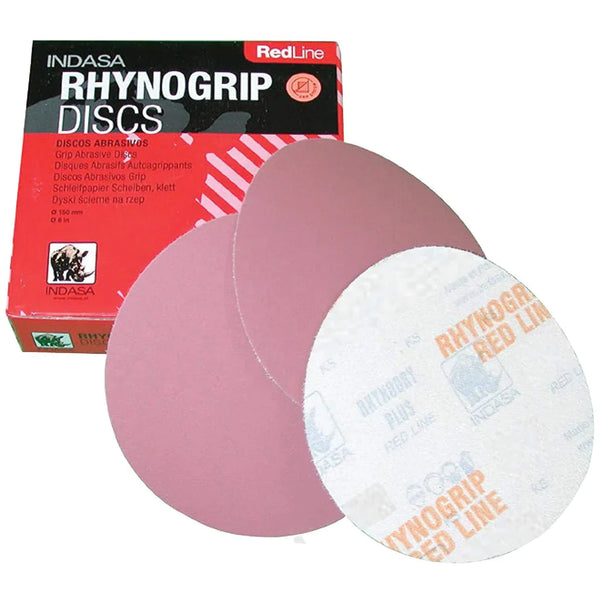 Indasa 6" Rhynogrip RedLine Solid Sanding Discs (620 Series)