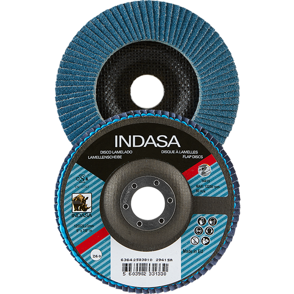 Indasa 7" x 7/8" Rhyno Flap Zirc Sanding Discs (Fiberglass Hub, Z/A, Type 29 Conical Shape