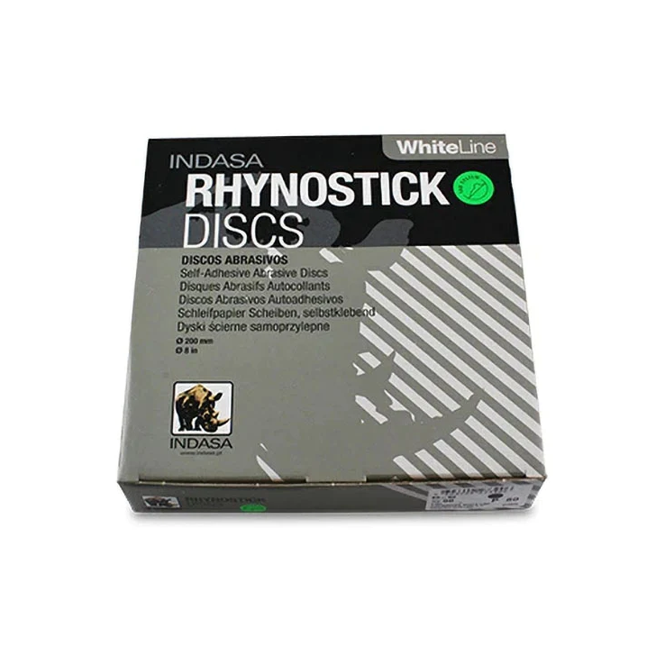 Indasa 8in Rhynostick Whiteline PSA Discs 82 Series - Side View | UnitedFinish.com
