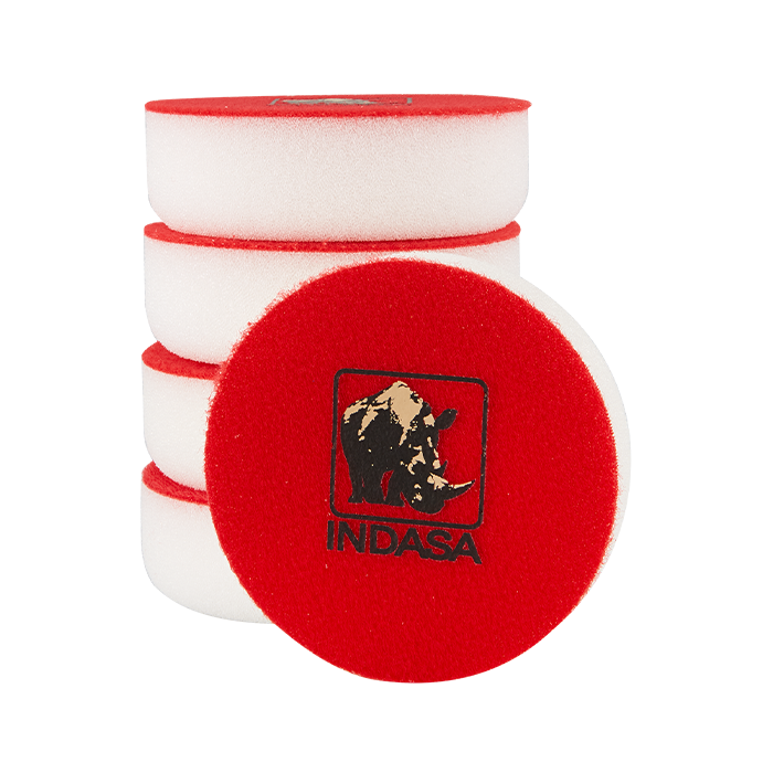 Indasa Autogloss 8in White Coarse Foam Pad 600948 - Side View | UnitedFinish.com