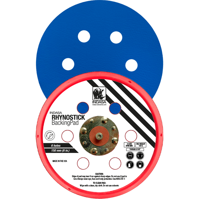 Indasa Rhynogrip 6in 6-Hole Grip Backup Pad 6004-6H by INDASA | UnitedFinish.com