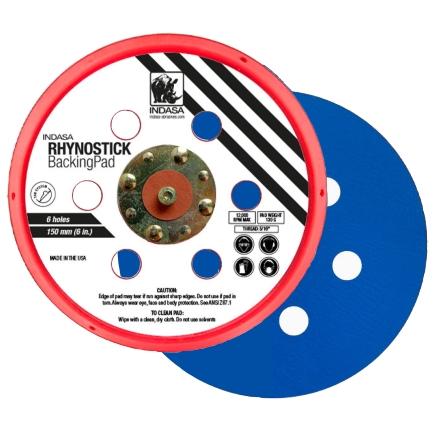 Indasa Rhynostick 6in 6-Hole PSA Pad 6003-6H - Side View | UnitedFinish.com