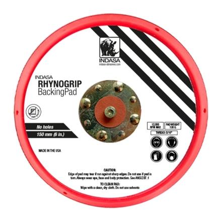 Indasa Rhynogrip 6in Solid Grip Backup Pad 6004 by INDASA | UnitedFinish.com