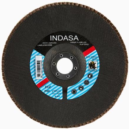 Indasa 7" X 7/8" Rhyno Flap Alox Discs, Fiberglass Hub, A/O, T29 Conical