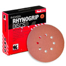Indasa Rhynogrip RedLine 6" 8-Hole Vacuum Sanding Discs, 640 Series